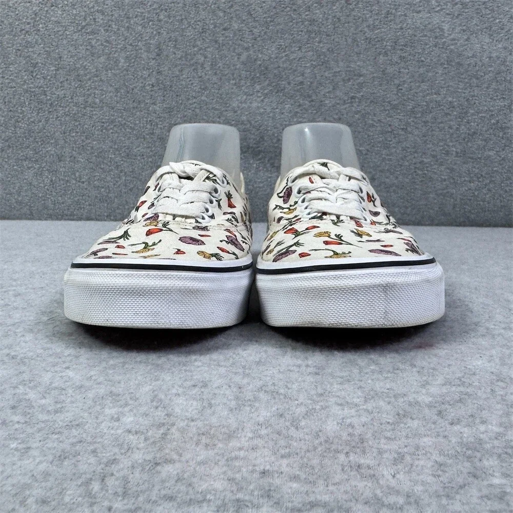 Vans Authentic Womens Size 10 Sneakers Poppy Floral Cream Lace-Up Low Top